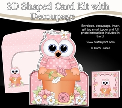 3D Shaped Card Kit - Flowerpot Friends - Cute Little Hoot Owl