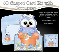 3D Shaped Card Kit - Flowerpot Friends - Cute Little Hoot Owl