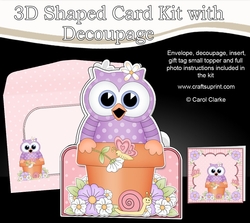 3D Shaped Card  Kit - Flowerpot Friends - Cute Little Hoot Owl