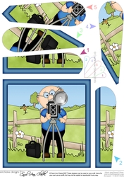 Old Man Bert the Photographer Fan Pyramage Topper