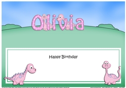 Large DL Happy Birthday OLIVIA insert