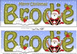 Large DL Merry Christmas BRODIE 3D decoupage 