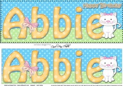 Large DL Happy Birthday ABBIE 3D decoupage