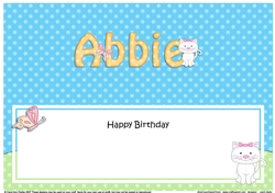 Large DL Happy Birthday ABBIE insert