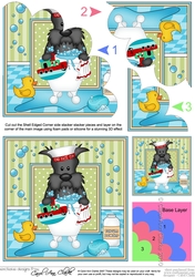 Shell Edged Corner Side Stacker - Bathtub Buddies - Little Scottie Dog