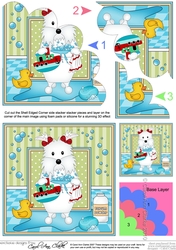 Shell Edged Corner Side Stacker - Bathtub Buddies - Little Westie Dog