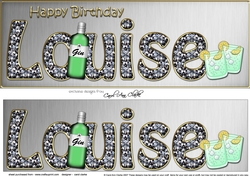 Large DL Happy Birthday LOUISE 3D decoupage
