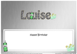 Large DL Happy Birthday LOUISE insert