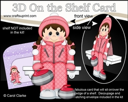 3D On the Shelf Card Kit - Winter Sports Branda goes Curling