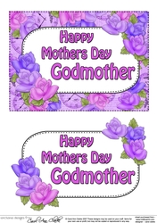 5x7 Happy Mothers Day GODMOTHER Time for Roses 3D Decoupage