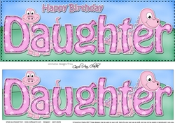 Large DL Happy Birthday DAUGHTER 3D decoupage