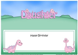 Large DL Happy Birthday DAUGHTER insert
