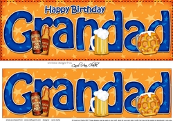 Large DL Happy Birthday GRANDAD 3D decoupage