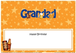 Large DL Happy Birthday GRANDAD insert