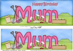 Large DL Happy Birthday MUM 3D decoupage