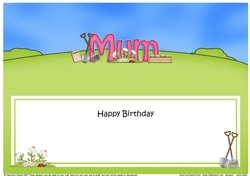 Large DL Happy Birthday MUM insert