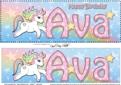 Large DL Happy Birthday AVA 3D decoupage