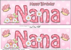 Large DL Happy Birthday NANA 3D decoupage