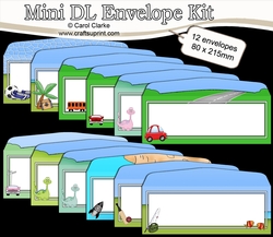 10 Mini DL (80 x 215mm) Scene envelope Kit