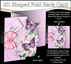 3D Shaped No-Hole Fold Back Mini Kit - Birdcage, Butterfly Bouquet Flowers & Lace