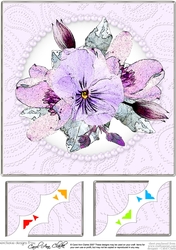 8 x 8 Posy and Pearls Scalloped corner Topper