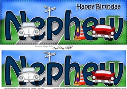 Large DL Happy Birthday NEPHEW 3D decoupage