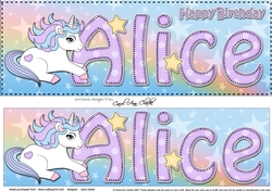 Large DL Happy Birthday ALICE 3D decoupage