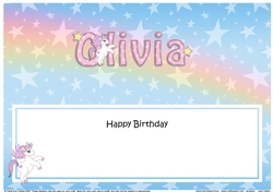 Large DL Happy Birthday OLIVIA insert