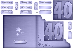 40th Metallic Age Cut and Fold Corner Card