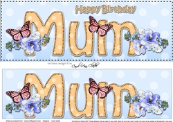 Large DL Happy Birthday MUM 3D decoupage