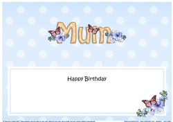 Large DL Happy Birthday MUM insert