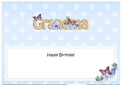 Large DL Happy Birthday GRANDMA insert