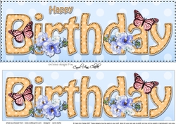 Large DL HAPPY BIRTHDAY 3D decoupage