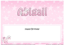 Large DL Happy Birthday ABIGAIL insert