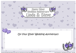 Large DL Happy Silver Wedding Anniversary Linda & Steve insert