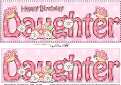 Large DL Happy Birthday DAUGHTER 3D decoupage