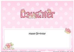 Large DL Happy Birthday DAUGHTER insert
