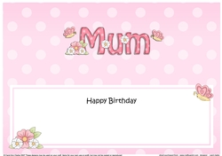 Large DL Happy Birthday MUM insert