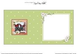 Square landscape insert - Through the Window - Cute Little Scottie Dogs