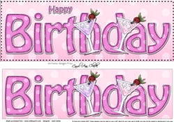 Large DL HAPPY BIRTHDAY 3D decoupage