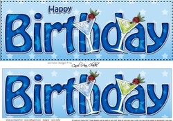 Large DL HAPPY BIRTHDAY 3D decoupage