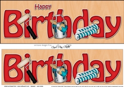 Large DL HAPPY BIRTHDAY 3D decoupage
