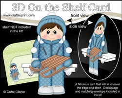 3D On the Shelf Card Kit - Winter Sports Little Sledger Marylee