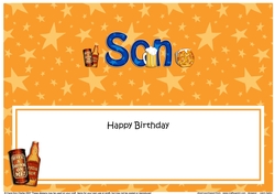 Large DL Happy Birthday SON insert
