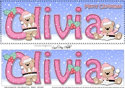 Large DL Merry Christmas OLIVIA 3D decoupage 