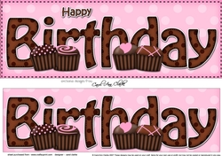 Large DL HAPPY BIRTHDAY 3D decoupage