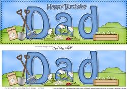 Large DL Happy Birthday DAD 3D decoupage