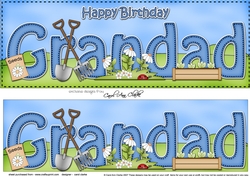 Large DL Happy Birthday GRANDAD 3D decoupage