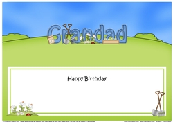 Large DL Happy Birthday GRANDAD insert