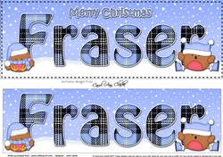 Large DL Merry Christmas FRASER 3D decoupage 